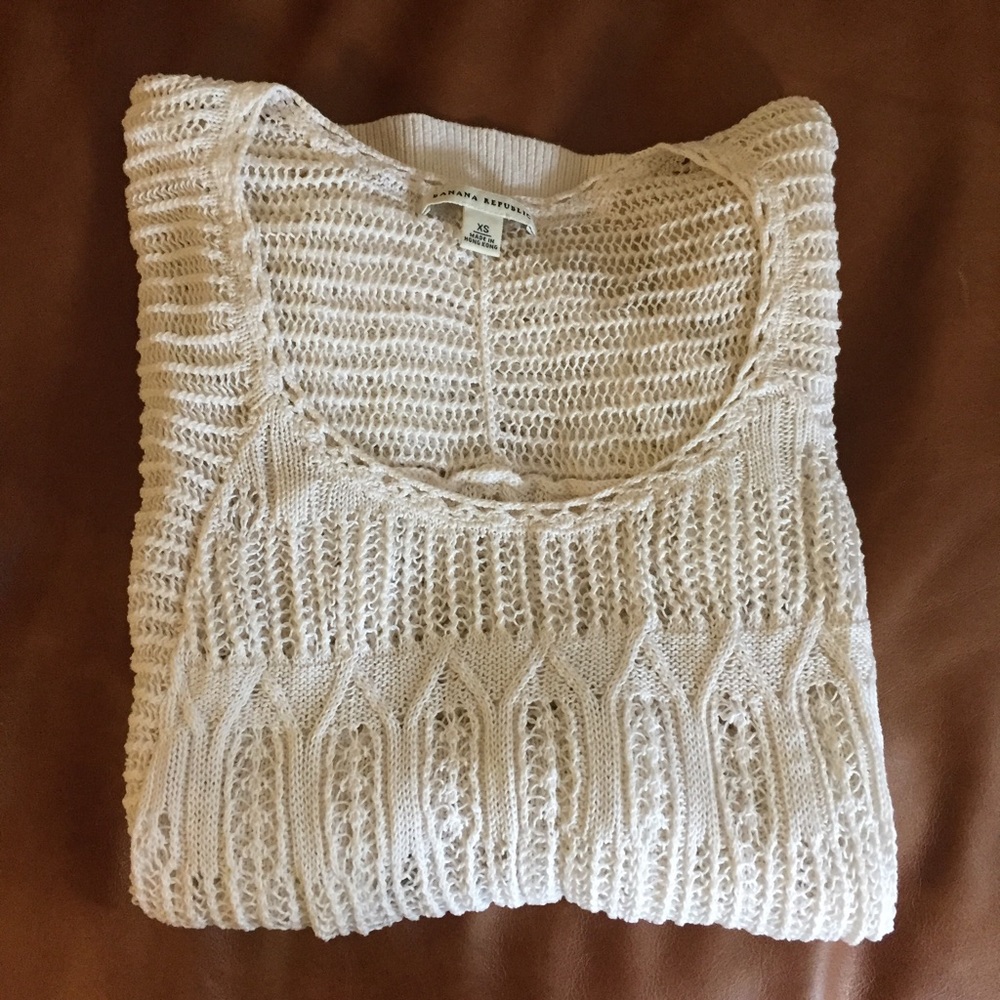 Banana Republic crocheted cream sweater