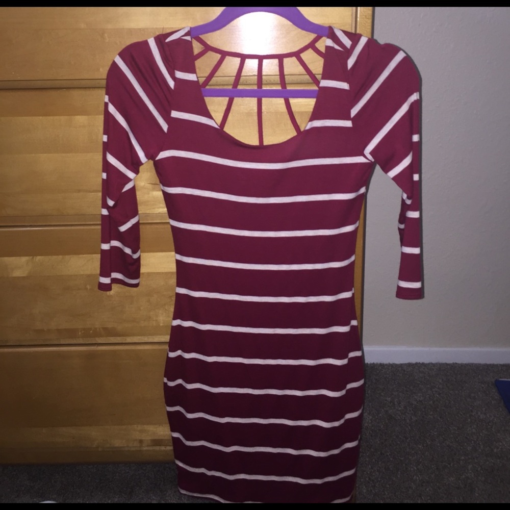 Brand new red striped bodycon dress
