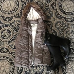 NWOT Tan Faux Fur Lined Vest