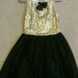 Gold and black homecoming/prom dress