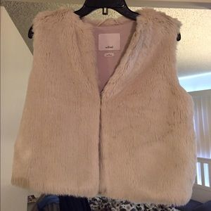 Cream faux fur jacket