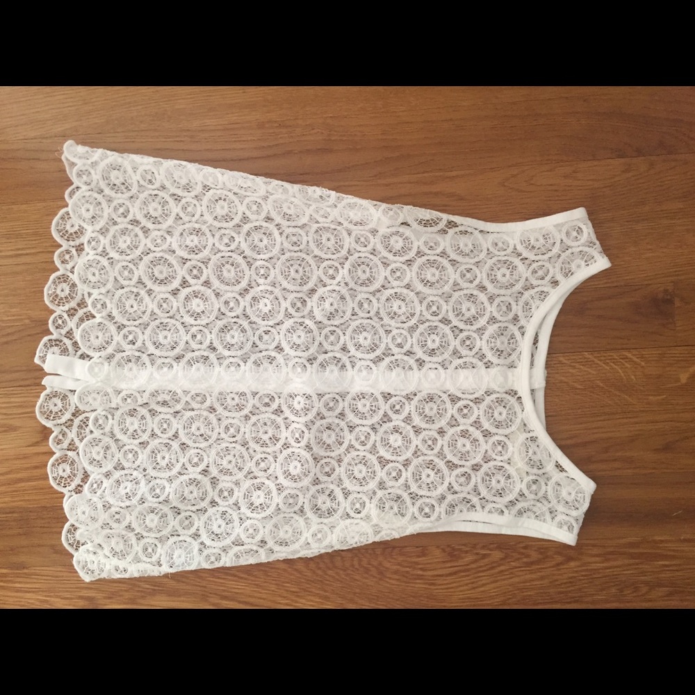 Madewell (Hi Line) XS white crochet/lace crop top