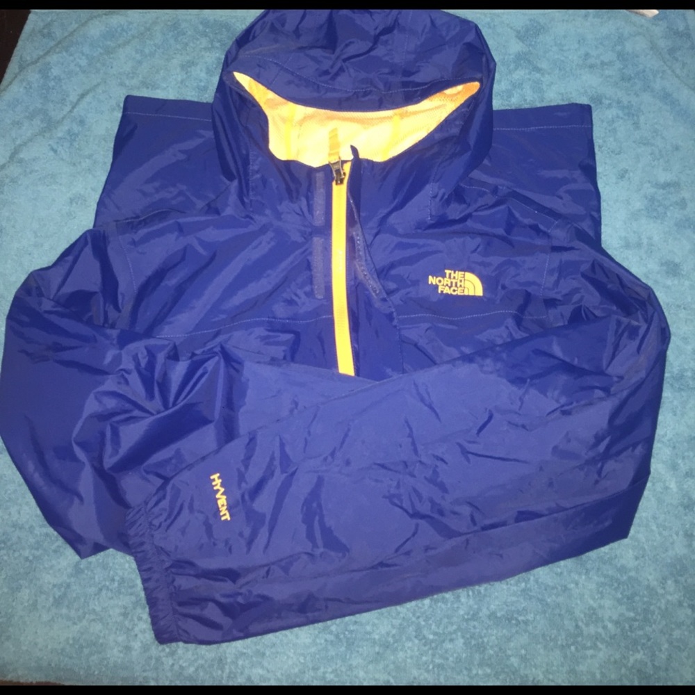 Blue and orange Northface windbreaker/ raincoat!