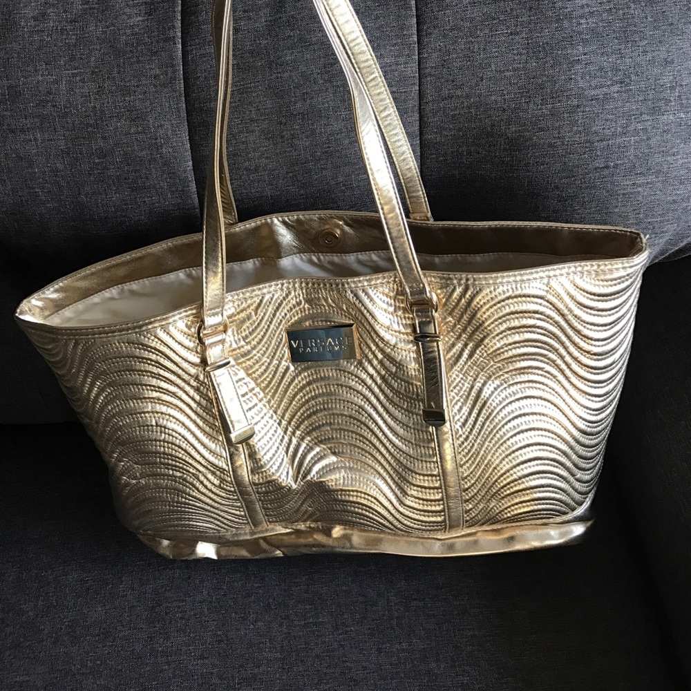 Large gold Versace Parfums tote