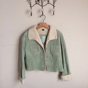 genuine leather mint jacket