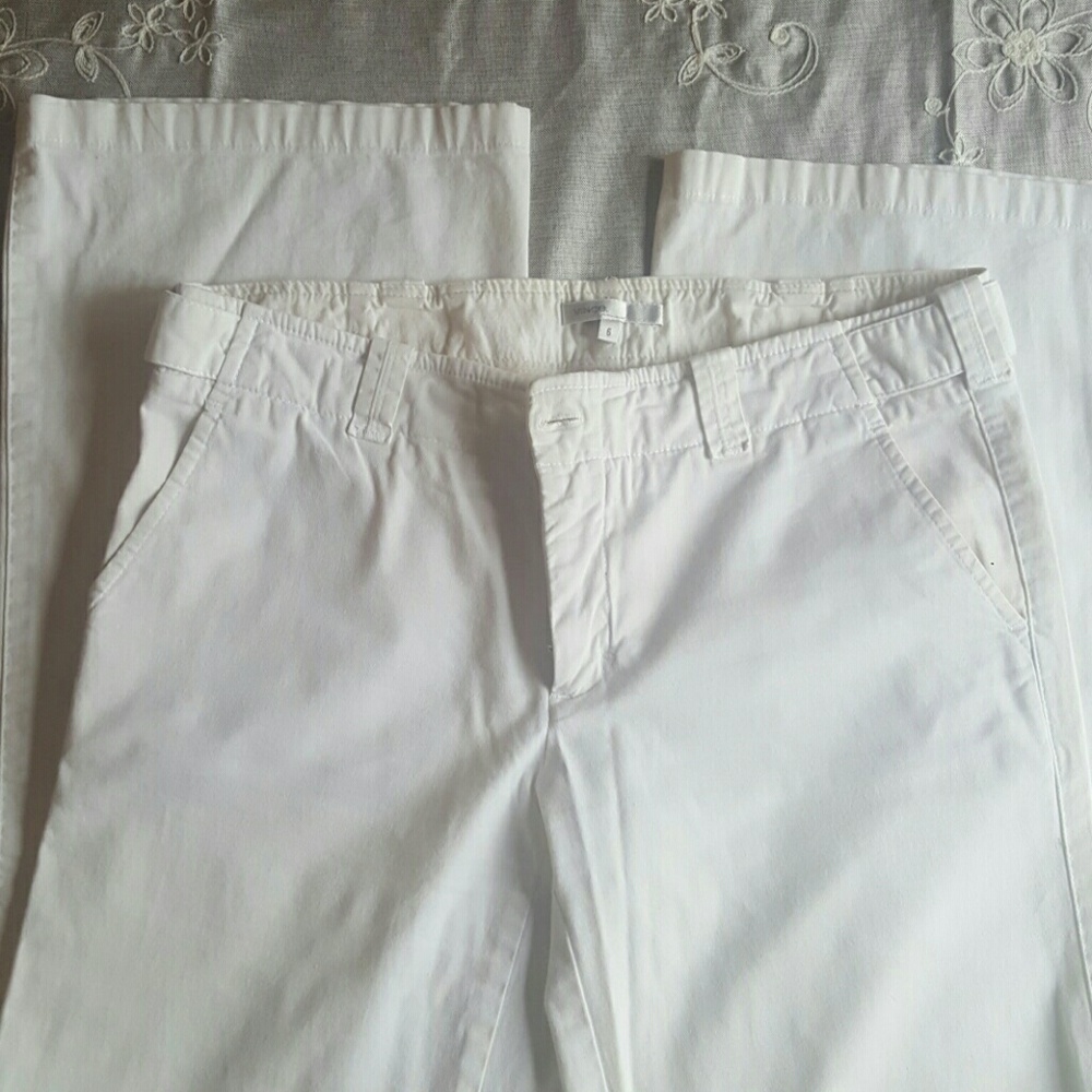 White Wide leg cotton pants