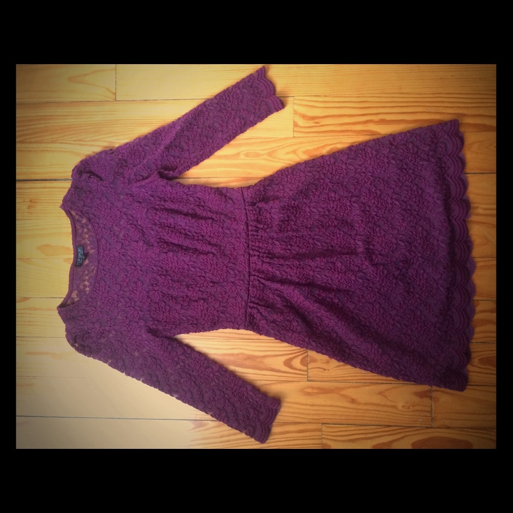 Topshop Lace Maroon Dress