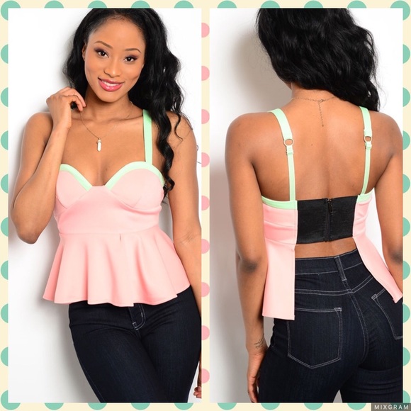 ☀️ super summer sale ☀️ peach and mint peplum - Picture 5 of 5