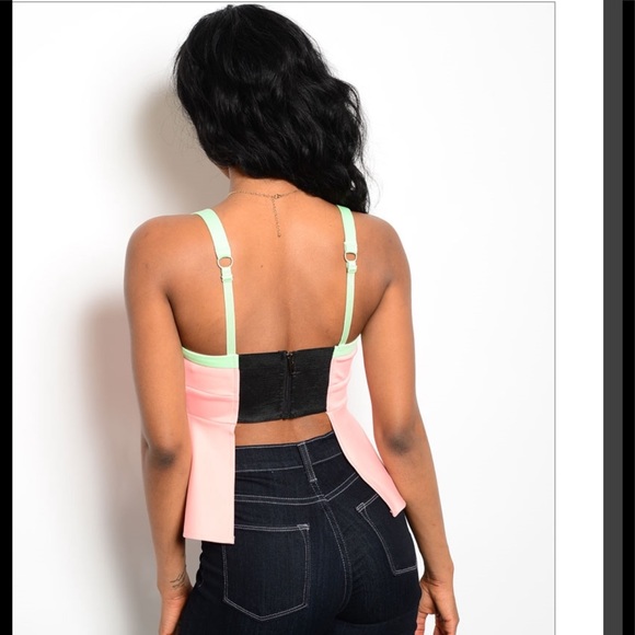 ☀️ super summer sale ☀️ peach and mint peplum - Picture 4 of 5