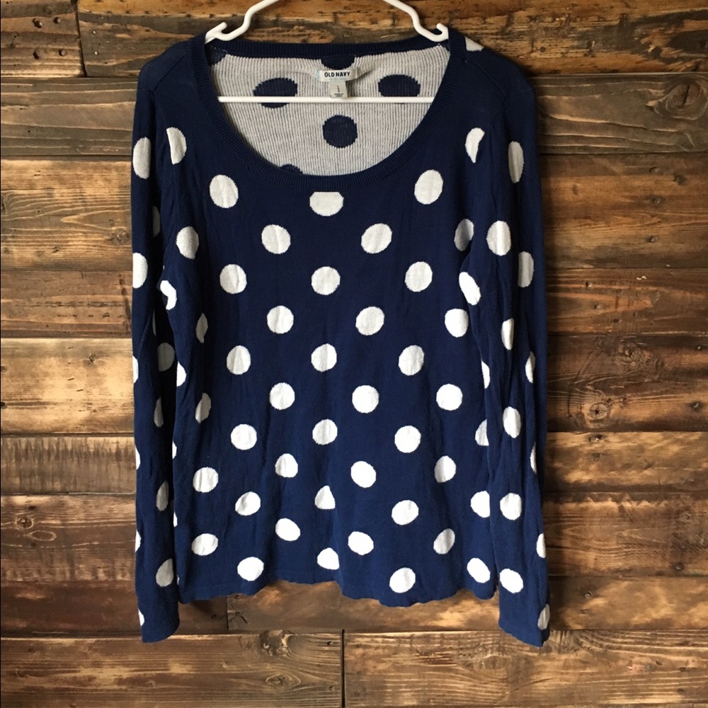 Old Navy fashionable polkadot women sweater large