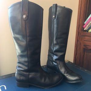 Size 6.5 Black leather Melissa Frye Boots