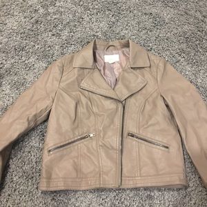 Beige faux leather jacket