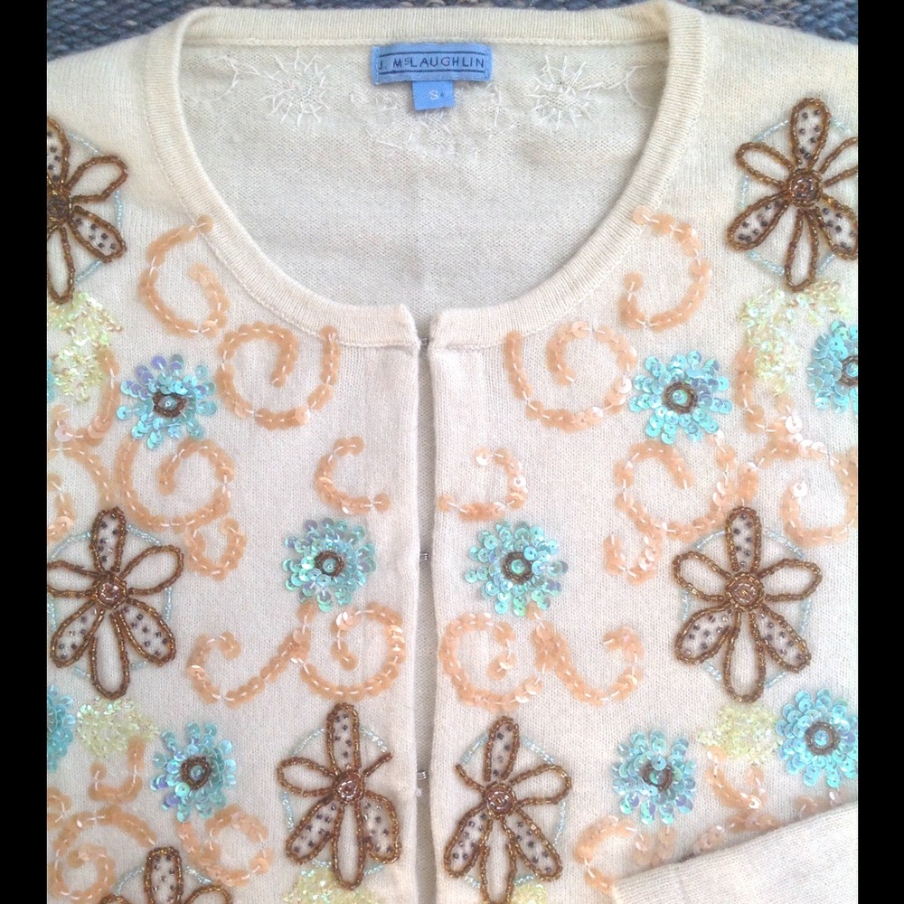 J. McLaughlin Beaded Cashmere Sweater