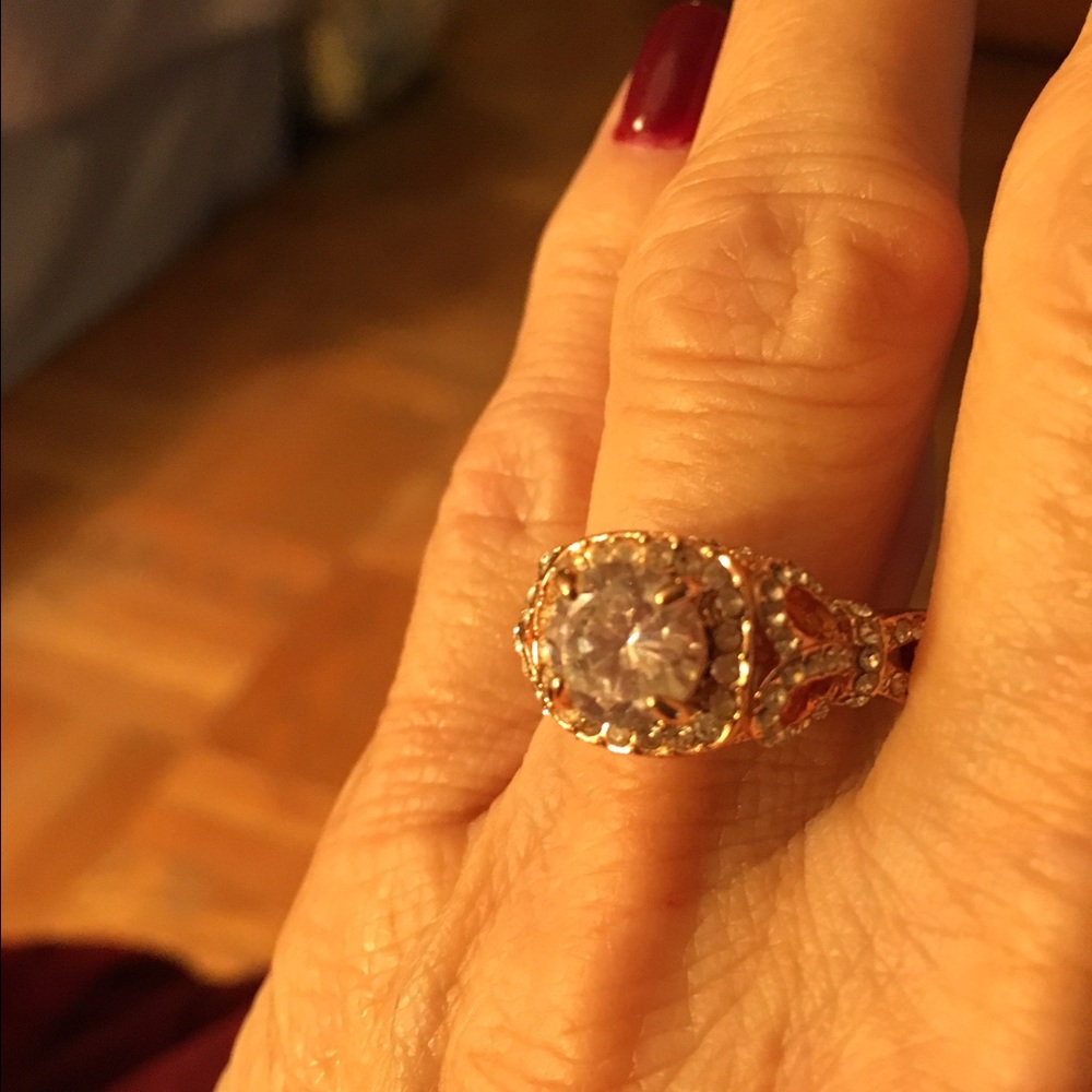 CZ ring in gold setting