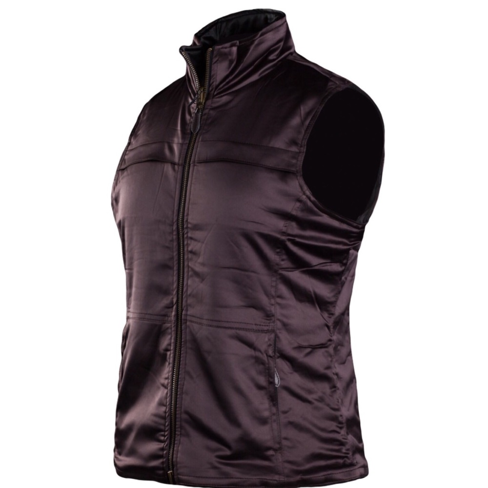 Reversible Quilted Vest - Chocolate/Black