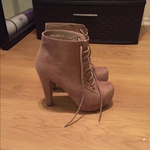Tan platform heels