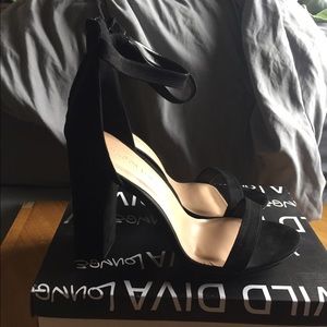 Strappy  chunky heel black size 10 heel. Brand new