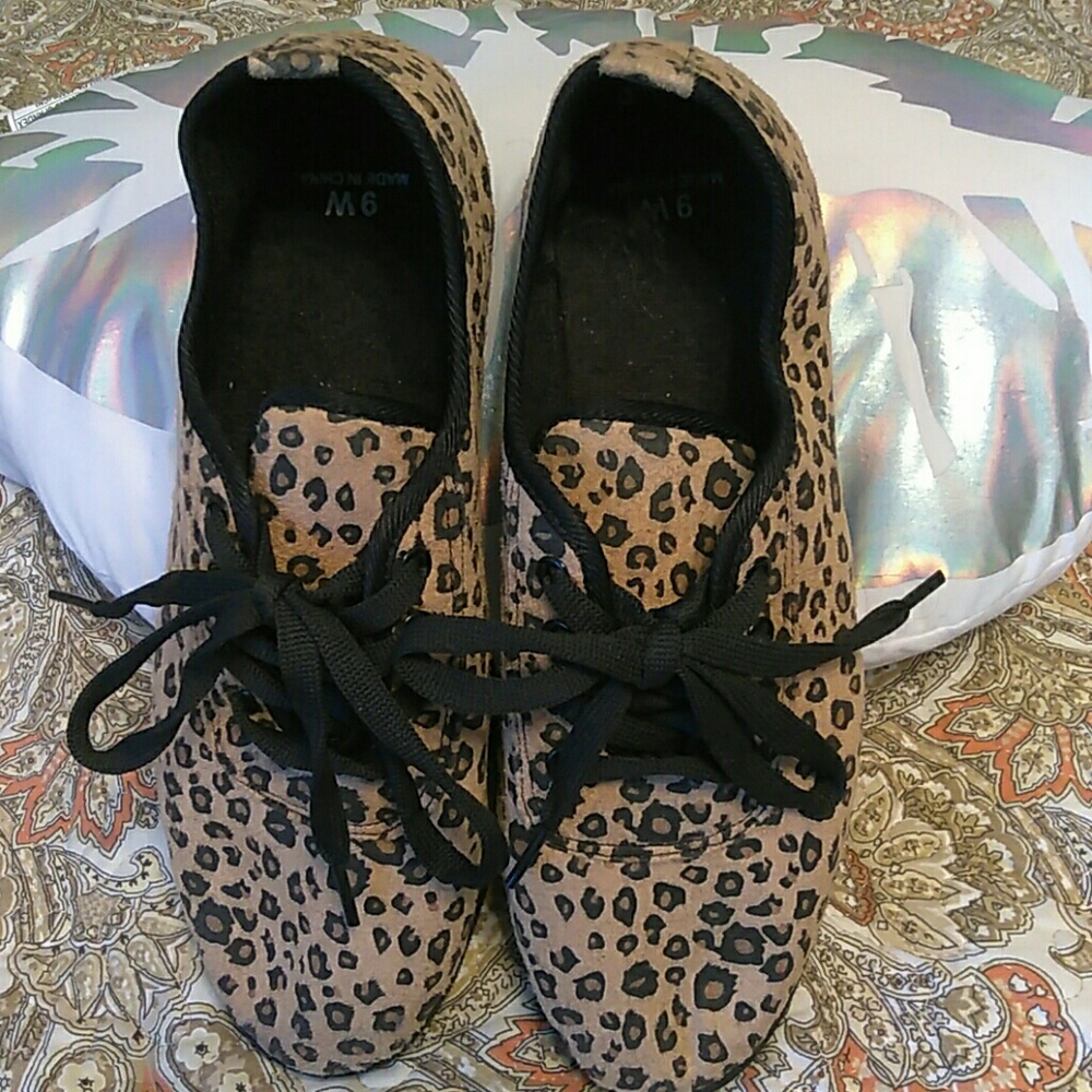 Suede Cheetah Loafers with Lace