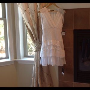 Nanette Laporte White tousled gauze dress size 2