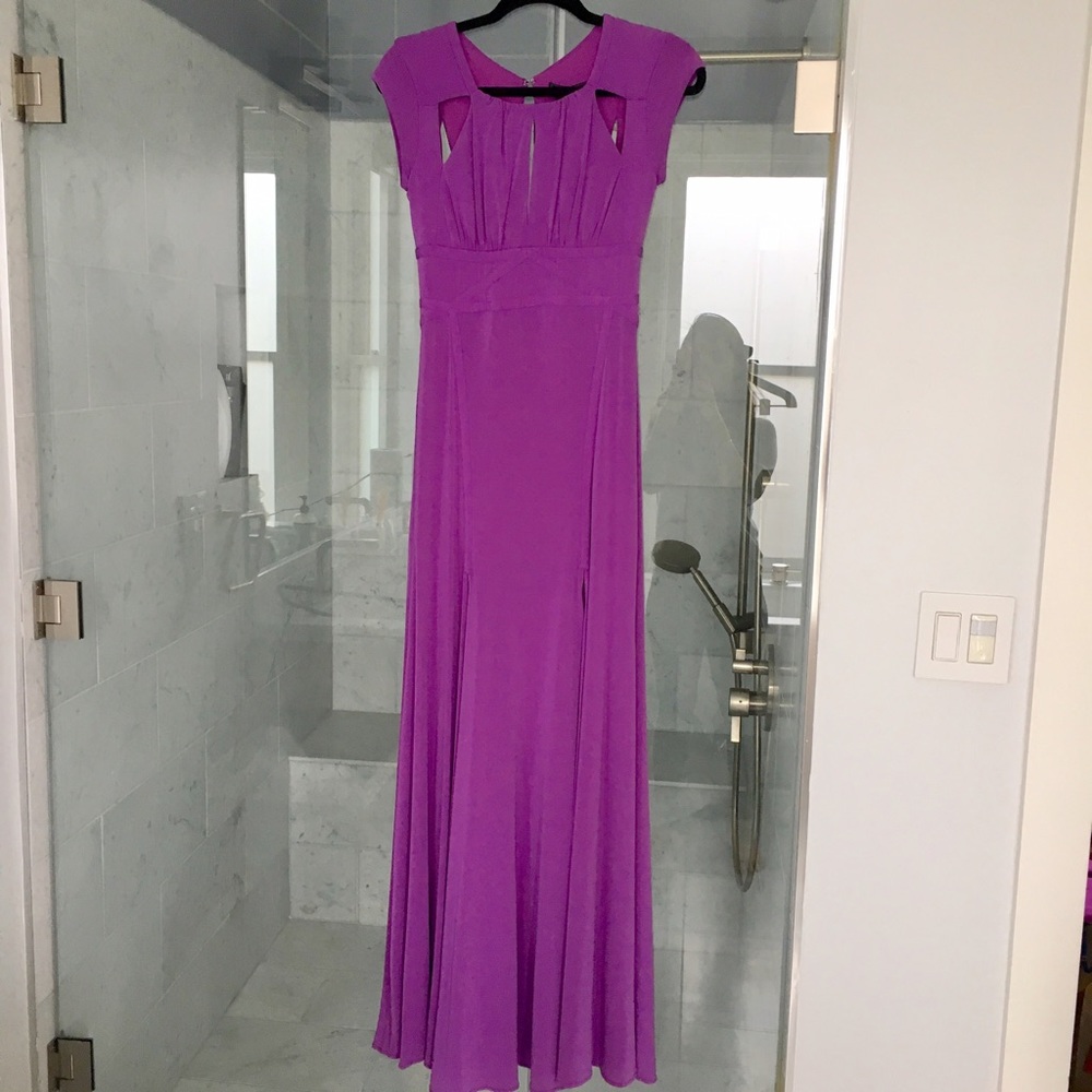 BCBG Purple cut outs gown