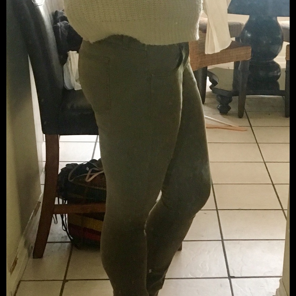 Carmar Olive Green Tencel Jeans-Midrise Skinny 28