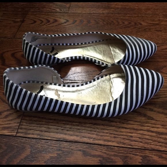 EUC Striped D'Orsay Flats - Picture 2 of 3