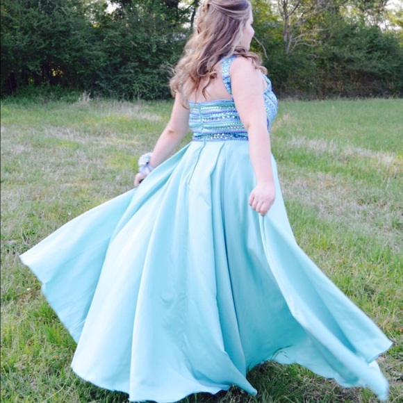 Rachel Allen Prom Dress aqua blue - Picture 2 of 4