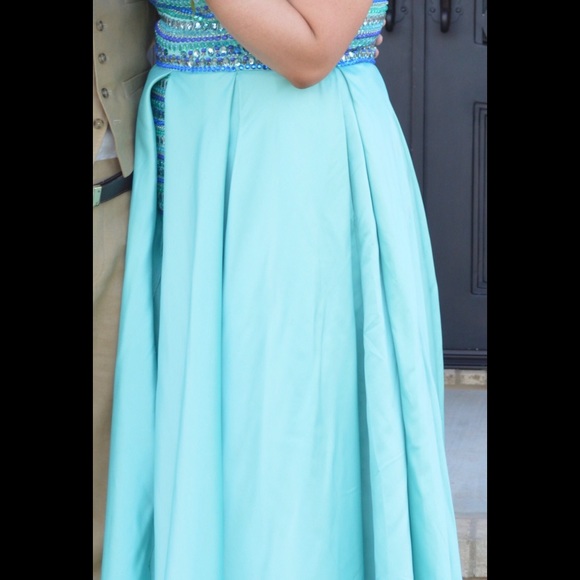 Rachel Allen Prom Dress aqua blue - Picture 4 of 4