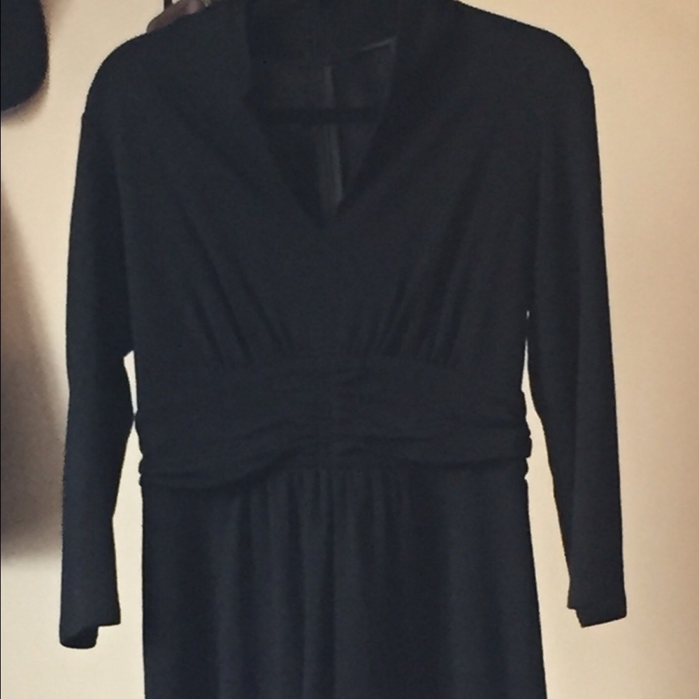 Black Banana Republic Wool Dress, Lined 3/4 Sleeve