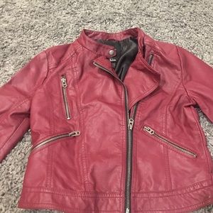 Red burgundy faux leather jacket