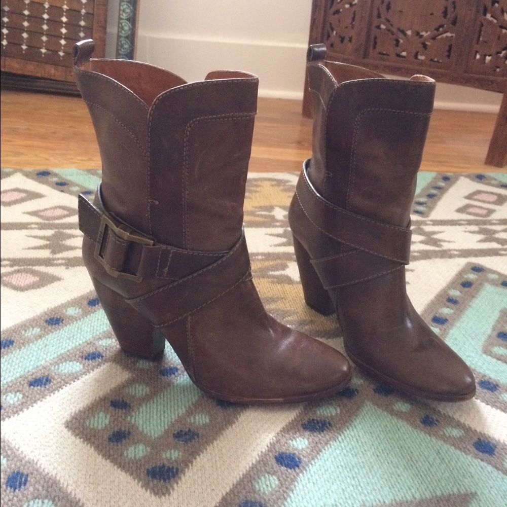 Frye above the ankle heeled boots
