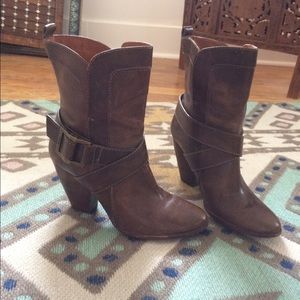 Frye above the ankle heeled boots