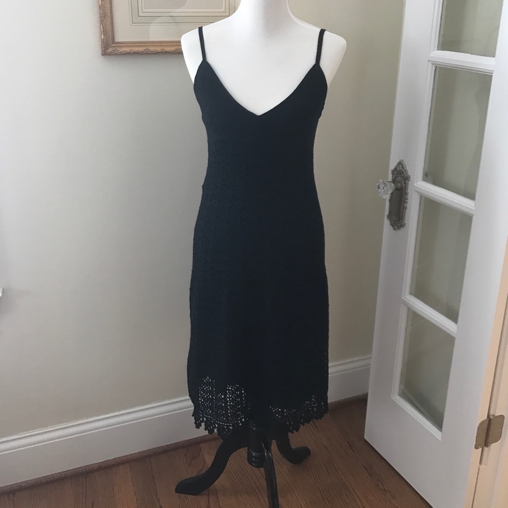 Carmen Marc Valvo Black Knit Dress