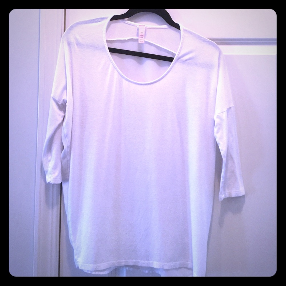 White flowy sheer back with top