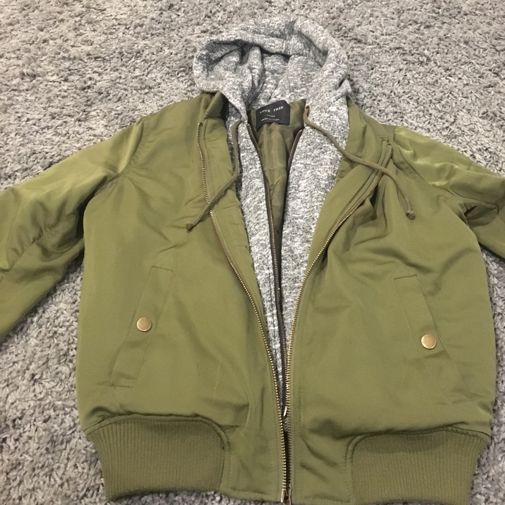 Olive green bomber jacket