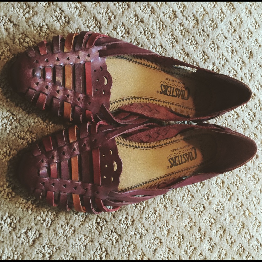 Genuine leather huarache sandals