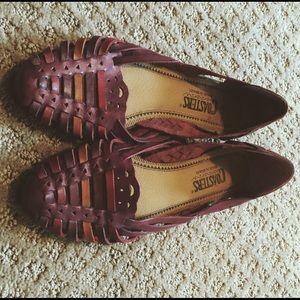 Genuine leather huarache sandals