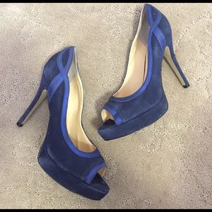 Beautiful Blue Audrey Brooke Suede Heels - Size 8