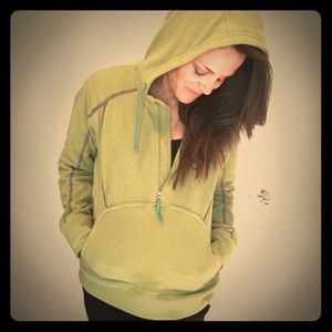 The North Face Lime Green Fleece Half-Zip Hoodie