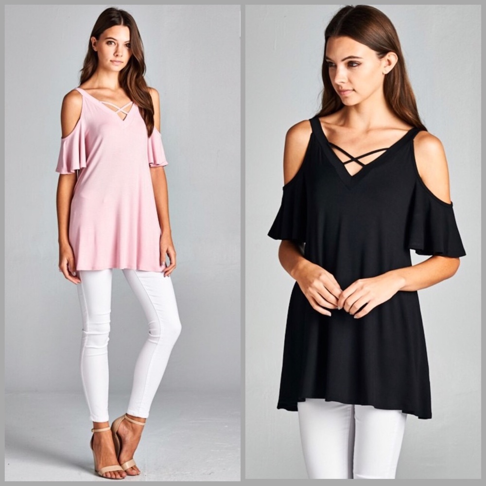 Flutter Sleeve Tunic Top - Picture 2 of 4