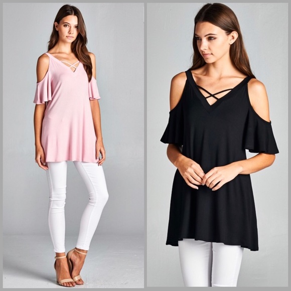 Flutter Sleeve Tunic Top - Picture 2 of 4