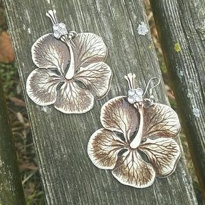 Handmade Hibiscus earrings