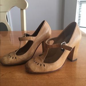 Tan Leather Heeled Booties