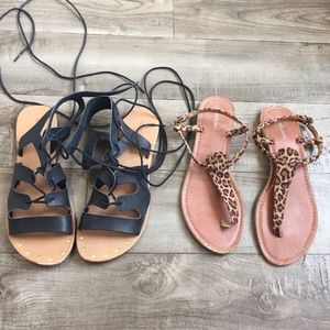 Gladiator and cheetah print sandal bundle