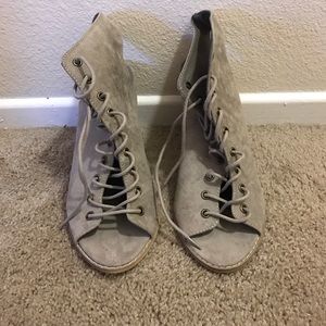 Torrid Taupe Lace Up Heel - Size 11