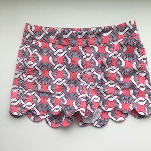 Coral scalloped shorts