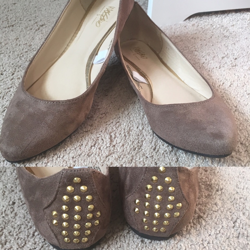 Mossimo Brown Suede Pointed Toe Flats Size 7.5