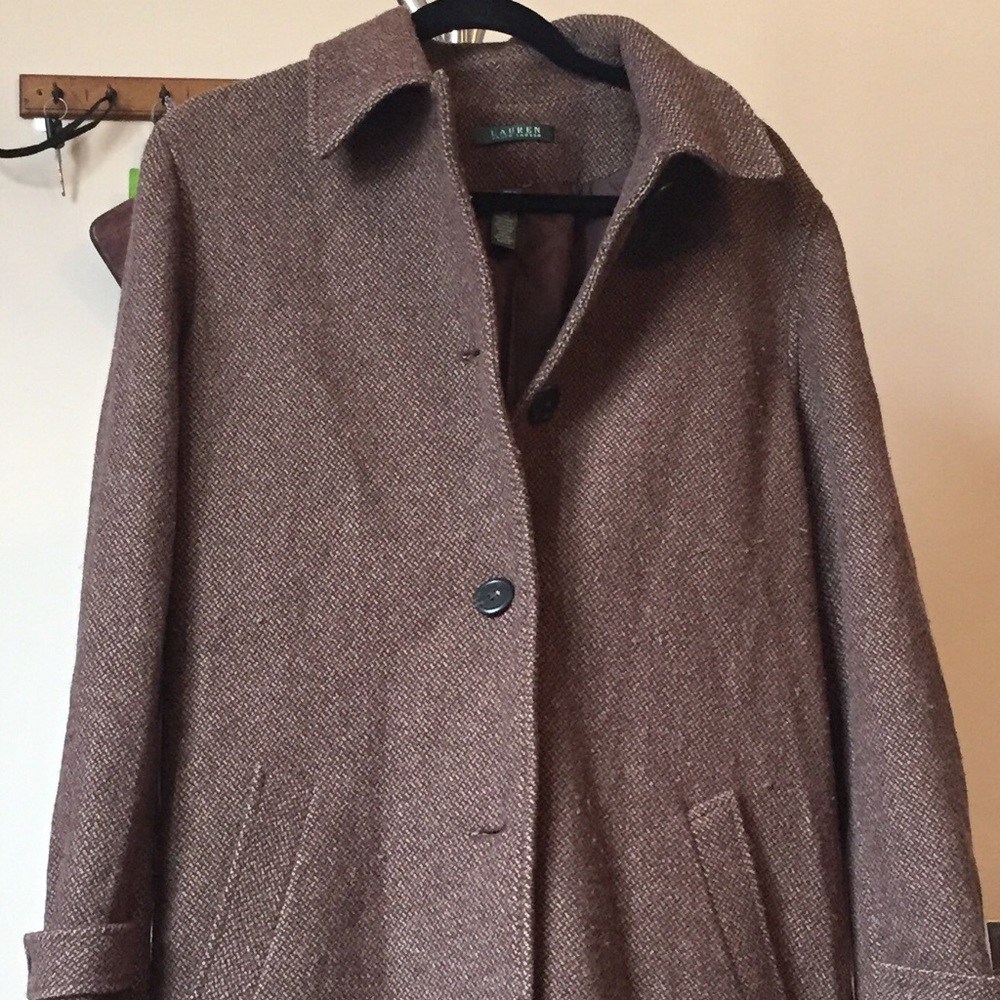 Ralph Lauren Brown Lined Long Wool Coat (+pockets)