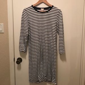 J. Crew cotton stripped crew neck dress