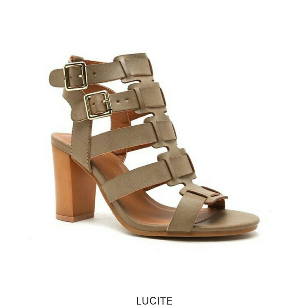 Beige Caged Heel